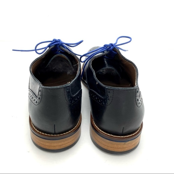 Johnston & Murphy Conard Cap toe Oxford Casual Shoes Black with Blue Lace - Picture 8 of 12